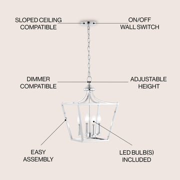 Camden Iron Classic Midcentury Pendant Lantern